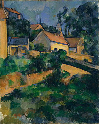 Turning Road at Montgeroult Print by Paul Cezanne