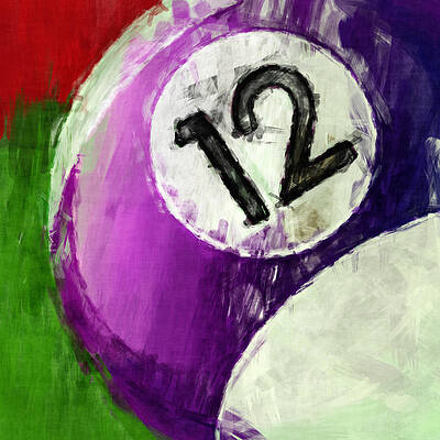 Wall Art - Digital Art - Twelve Ball Billiards Abstract by David G Paul