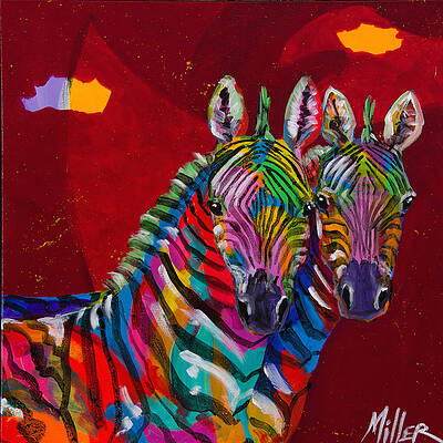 Zebra - End of the Rainbow Painting by Dawg Painter - Pixels Merch