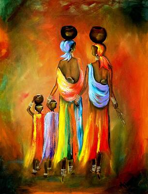 African original wall hangingpainting of mother and child