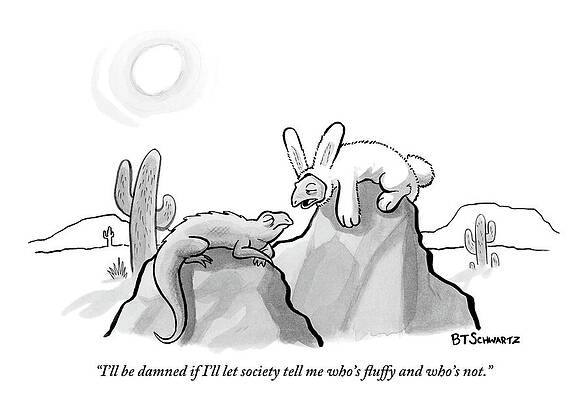  Drawing - Two Lizards In The Desert Converse by Benjamin Schwartz
