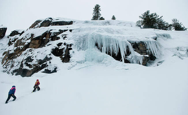Wall Art - Photograph - Two Men Hike Up To The Base Of The Ice by Keri Oberly