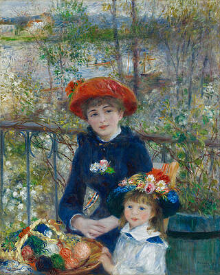 Two Sisters.On the Terrace Print by Pierre-Auguste Renoir
