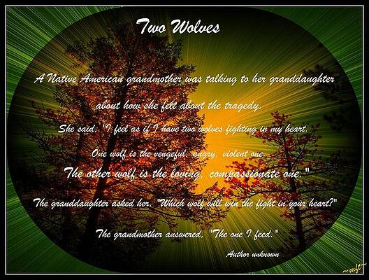 Two Wolves-inspiration by Michelle Frizzell-Thompson