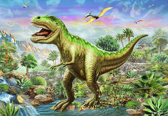 Wall Art - Drawing - Tyranosaur 3 by MGL Meiklejohn Graphics Licensing