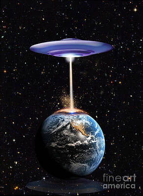 Wall Art - Photograph - Ufo Attacks Earth by Mike Agliolo