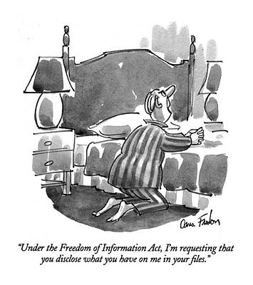 Wall Art - Drawing - Under The Freedom Of Information Act by Dana Fradon