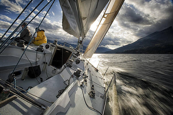 Upwind on the rail by Dave Heath