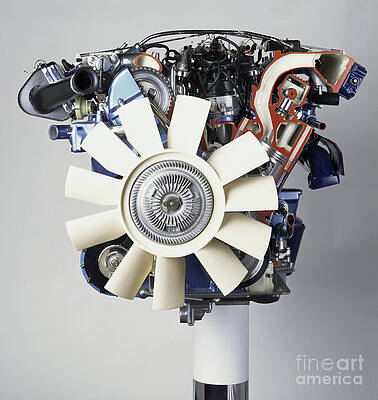 Wall Art - Photograph - V12 Engine, Front View by Dave Rudkin / Dorling Kindersley