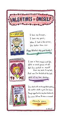 Wall Art - Drawing - Valentines For Oneself by Roz Chast
