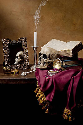 Vanitas - Skull-Mirror-Books and Candlestick by Levin Rodriguez Vanitas - Skull-Mirror-Books and Candlestick by Levin Rodriguez