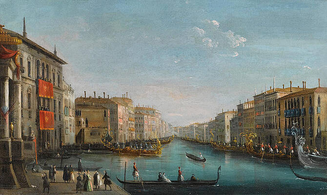 Venice. a View of the Grand Canal from the Palazzo Balbi Print by Giuseppe Bernardino Bison