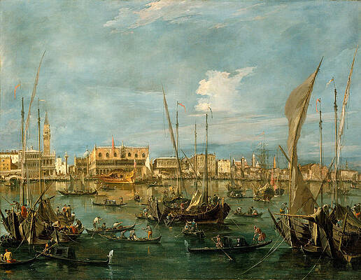 Venice From The Bacino Di San Marco Print by Francesco Guardi