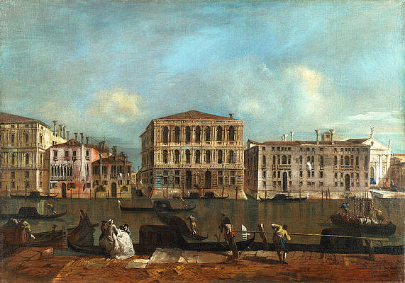 Venice - The Grand Canal With Palazzo Pesaro Print by Francesco Guardi