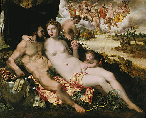 Venus and Mars Print by Frans Floris