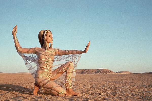 Wall Art - Photograph - Veruschka Von Lehndorff Posing In A Desert by Franco Rubartelli