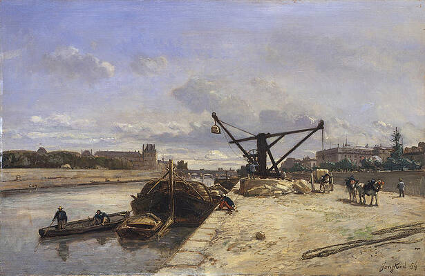 View from the Quai d Orsay Print by Johan Barthold Jongkind