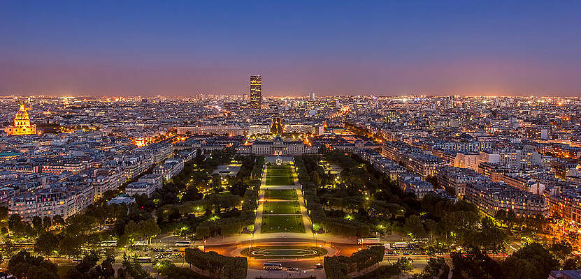 Wall Art - Photograph - View of Paris city at night from the Eiffel tower by Pierre Leclerc Photography