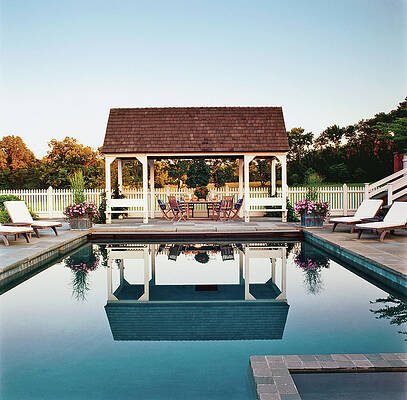 Wall Art - Photograph - View Of Pool Pavilion by Durston Saylor