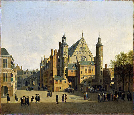 View of the Binnenhof. The Hague Print by Gerrit Adriaenszoon Berckheyde