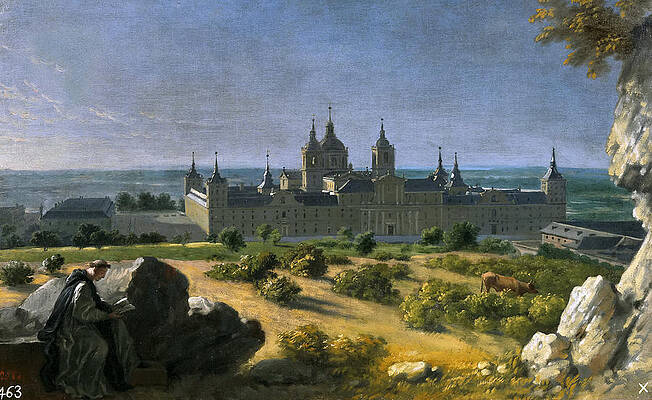 View of the Monastery of El Escorial Print by Michel-Ange Houasse