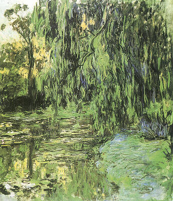 Wall Art - Painting - View of the Water-Lily Pond with Willow Tree by Claude Monet