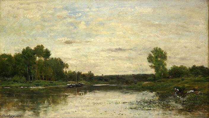 View on the Oise Print by Charles-Francois Daubigny