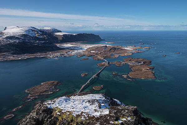 Wall Art - Photograph - View Over Fredvang Bridges From Summit by Cody Duncan