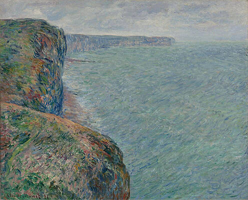 View to the Sea from the Cliffs Print by Claude Monet