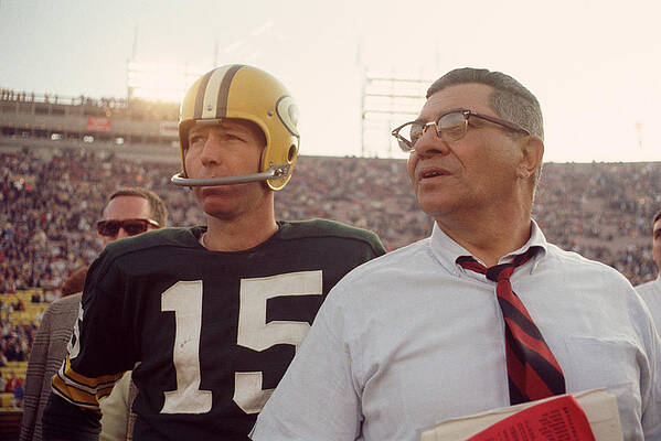 Wall Art - Photograph - Vince Lombardi With Bart Starr by Retro Images Archive