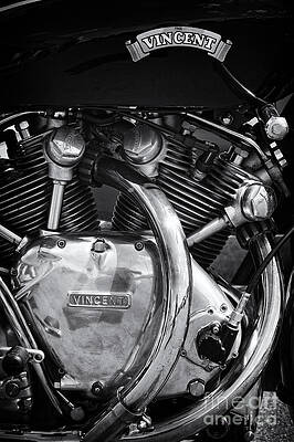 Wall Art - Photograph - Vincent Series C Black Shadow Engine by Tim Gainey