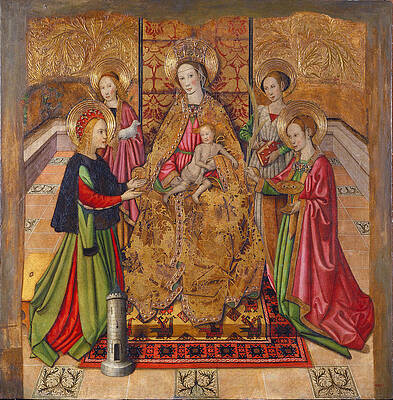 Virgin and Saints Print by Jaume Huguet