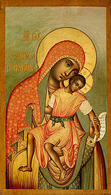 Virgin Eleousa of Kykkos Print by Simon Ushakov