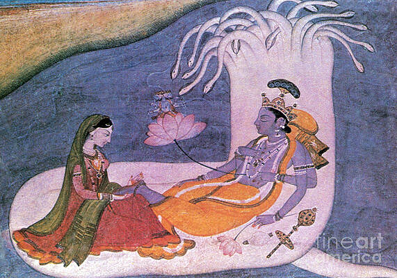 Wall Art - Photograph - Vishnu And Lakshmi Float Across Cosmos by Photo Researchers