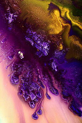 Vivid Abstract Art Purple Fugitive-Gold Tones Fluid Painting by KredArt by Serg Wiaderny Vivid Abstract Art Purple Fugitive-Gold Tones Fluid Painting by KredArt by Serg Wiaderny