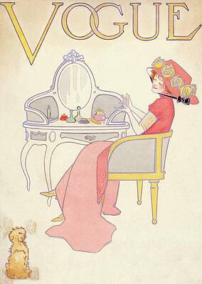 Wall Art - Digital Art - Vogue Cover Illustration Of A Woman Sitting by Davis