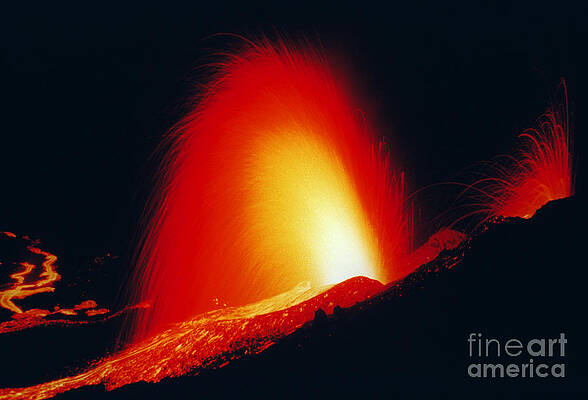 Wall Art - Photograph - Volcanic Eruption And Lava Flow by Adam G. Sylvester