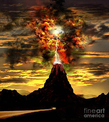 Wall Art - Photograph - Volcanic Lightning by Mike Agliolo