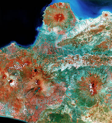 Wall Art - Photograph - Volcanoes In Java by Science Photo Library