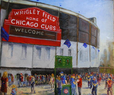Chicago Cubs 2016 World Series Champions Painting by John Farr - Fine Art  America