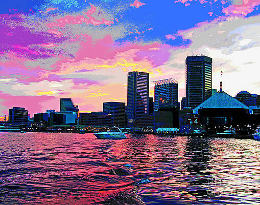 Warm Baltimore Harbor Sunset by Larry Oskin Warm Baltimore Harbor Sunset by Larry Oskin