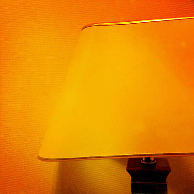 Wall Art - Photograph - Warm inside - lamp with warm orange light by Matthias Hauser
