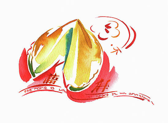 Wall Art - Painting - Watercolor Painting Of Chinese Fortune by Ikon Images