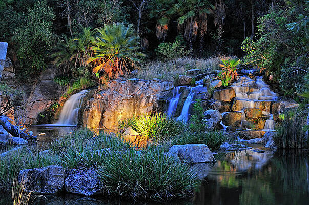 Wall Art - Photograph - Waterfall To Pool, The Palace by Christian Heeb