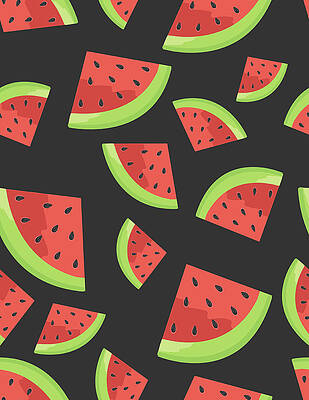Wall Art - Digital Art - Watermelon Seamless Background Pattern by Bloodlinewolf