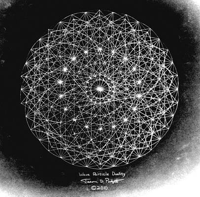 Wall Art - Drawing - Wave Particle Duality Black White by Jason Padgett
