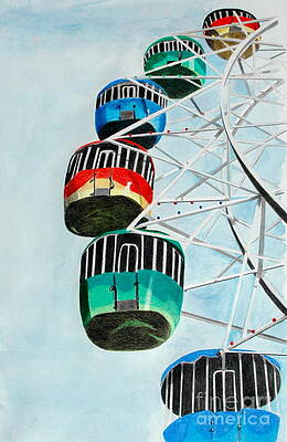 Wall Art - Drawing - Way Up In the Sky by Glenda Zuckerman