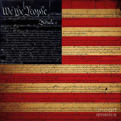 We The People - The US Constitution with Flag - square by Wingsdomain Art and Photography We The People - The US Constitution with Flag - square by Wingsdomain Art and Photography