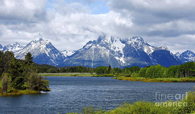 Wall Art - Photograph - Weather on the Teton Mountain Range at Oxbow Bend by Lincoln Rogers