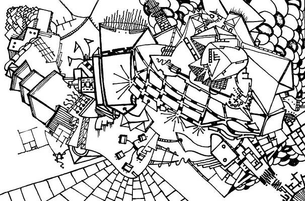Wall Art - Drawing - Web Riot by Daniel Rustad